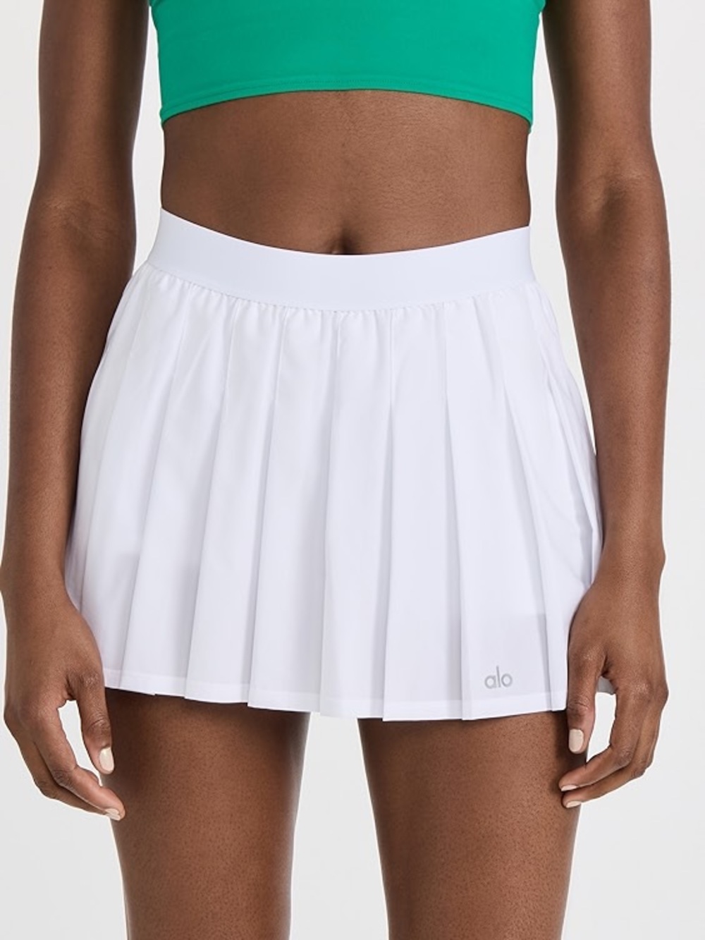 Alo yoga white pleated tennis skirt